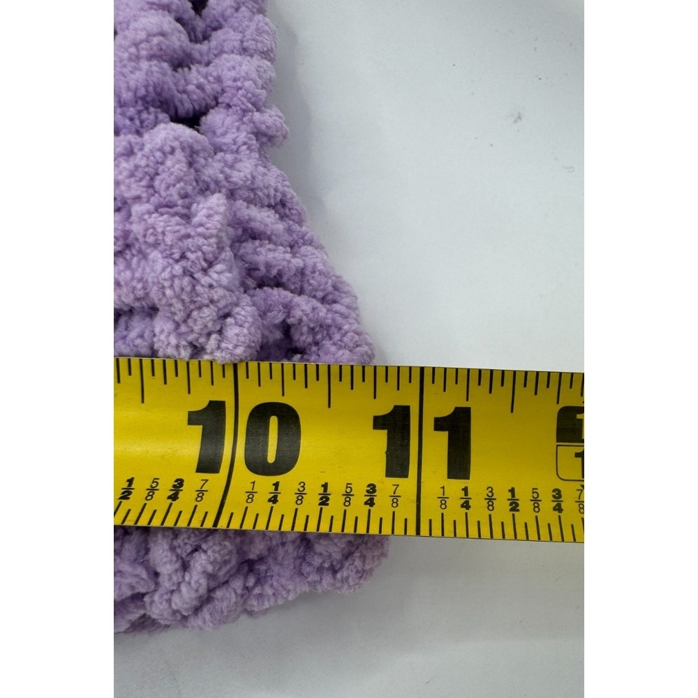 Handmade Chunky Knit Beanie Hat Thick Winter Cap Lavender Purple One Size - Picture 6 of 6